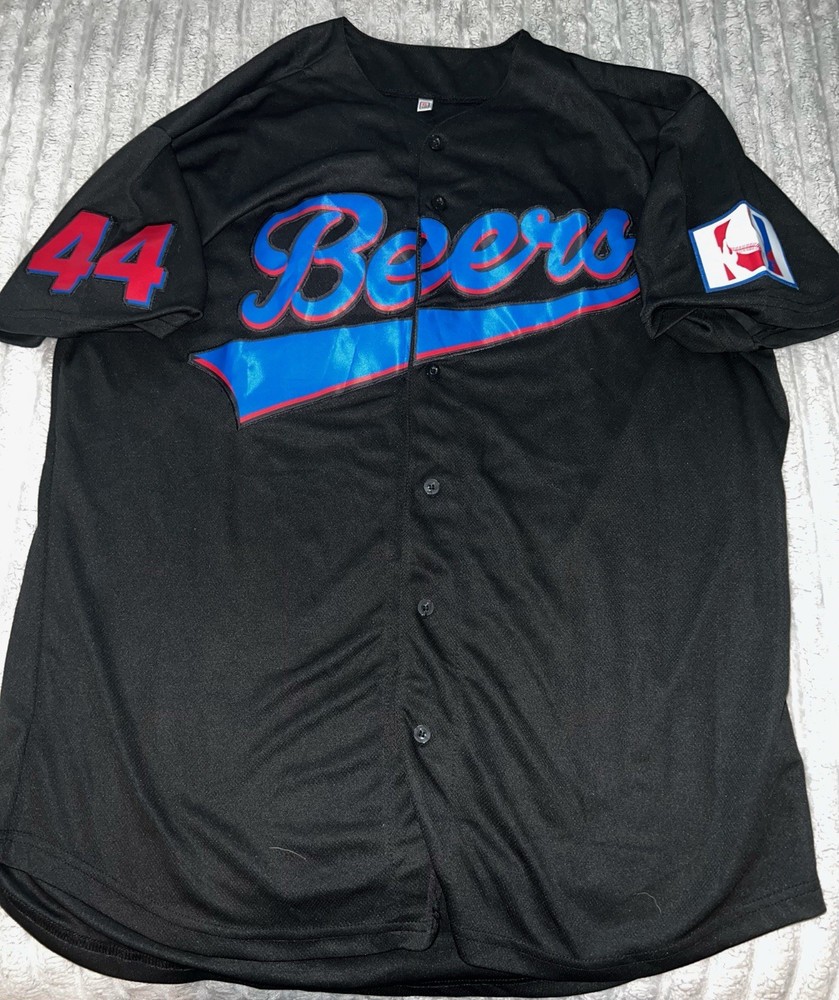 Milwaukee Beers Baseball Stitched Jersey – Black – Cooper #44 – Baseketball