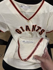 Two Majestic San Francisco Giants Cool Base Women’s Sz Lg Jersey MLB Clean