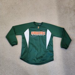 Hurricanes Baseball Shirt Mens Large Green Pullover Jersey X-Grain Number 7
