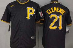 ​​Tariffs​ Free! PIT Pirates #21 Roberto Clemente Cool Base Sewn Stitched Jersey